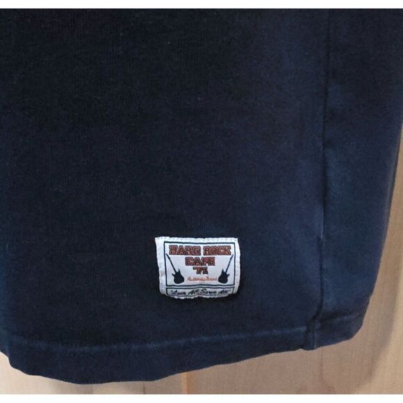 Vtg Hard Rock Cafe Las Vegas Navy Blue 71 Varsity Letters Style Tee Shirt - Picture 4 of 12